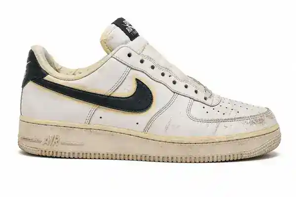 Damaged shoe before professional restoration